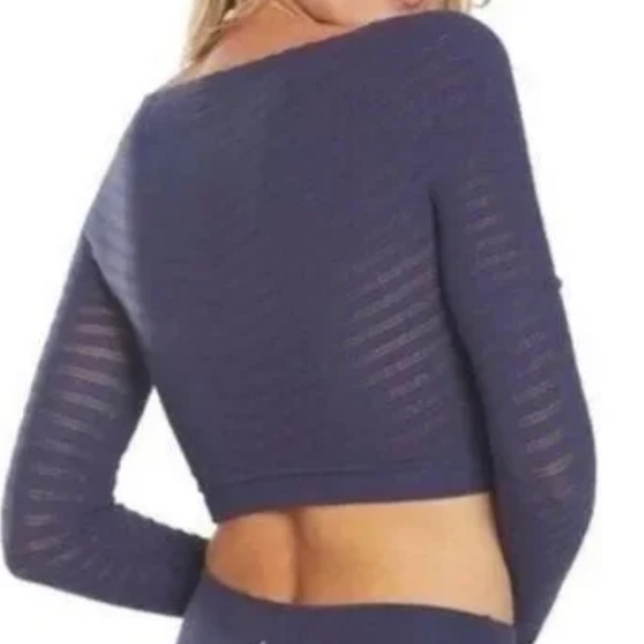 FREE PEOPLE Medium Movement Eclipse Gone Adrift Blue Long Sleeve - Picture 3 of 7